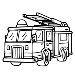coloriage Camion de pompier à imprimer pour enfant de 4 ans