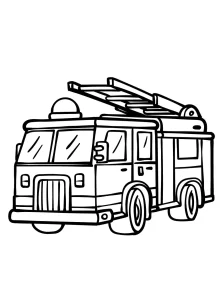 coloriage Camion de pompier à imprimer pour enfant de 4 ans