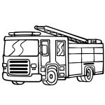 coloriage Camion de pompier à imprimer pour enfant de 4 ans