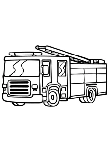 coloriage Camion de pompier à imprimer pour enfant de 4 ans