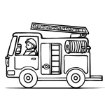 imprimer coloriage Camion de pompier pour enfant