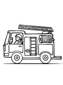 imprimer coloriage Camion de pompier pour enfant