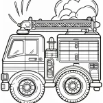 coloriage Camion de pompier pour enfant de 6 ans