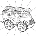 coloriage Camion de pompier a telecharger