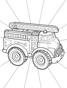 coloriage Camion de pompier a telecharger