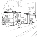 coloriage Camion de pompier à imprimer gratuitement