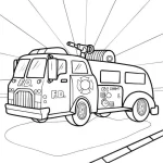 coloriage Camion de pompier à imprimer pour enfant de 10 ans