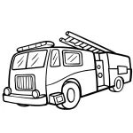 coloriage Camion de pompier de pour enfants