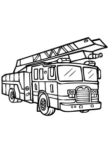 coloriage Camion de pompier a imprimer pour enfant de 4 ans