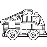 coloriage Camion de pompier à imprimer pour enfant de 4 ans