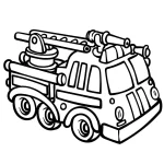 coloriage Camion de pompier pour enfants a imprimer gratuit
