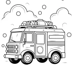 coloriage Camion de pompier a imprimer gratuitement