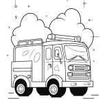 coloriage Camion de pompier en ligne