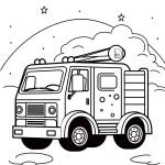 imprimer coloriage Camion de pompier