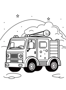 imprimer coloriage Camion de pompier
