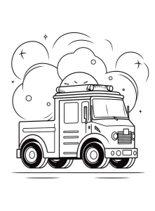 coloriage Camion de pompier pour enfant