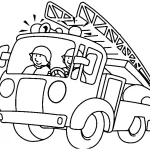 coloriage Camion de pompier pour primaire