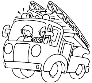 coloriage Camion de pompier pour primaire