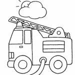 coloriage Camion de pompier pour enfant de 3 ans