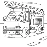 coloriage Camion de pompier pour bebe a imprimer