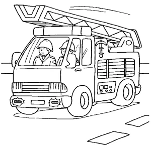 coloriage Camion de pompier pour bebe a imprimer