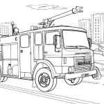 coloriage Camion de pompier à imprimer pour enfants
