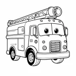 image de coloriage Camion de pompier pour enfant