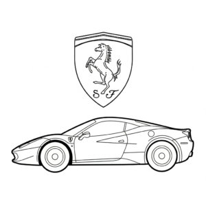 coloriage Ferrari update pour enfant de 5 ans