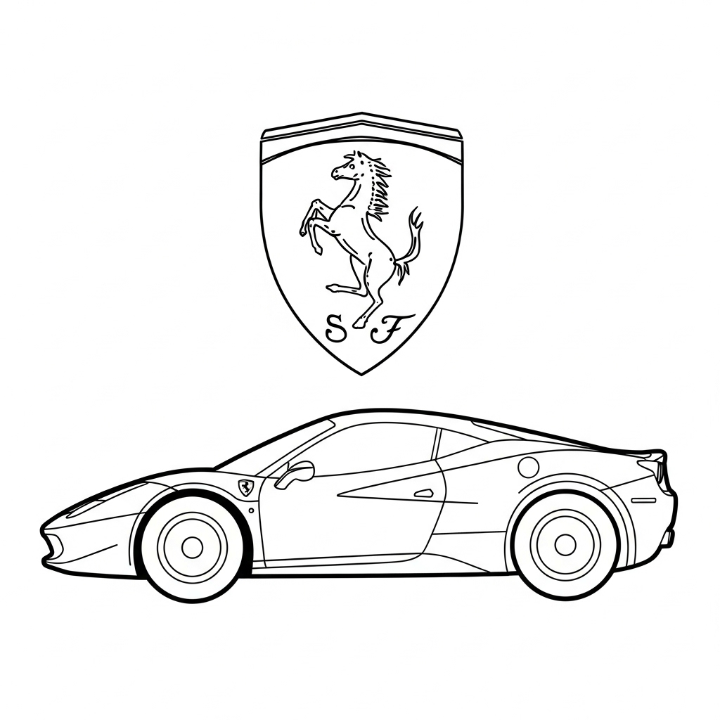 Tranh tô màu Ferrari