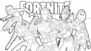 coloriage Fornite update pour enfants a imprimer