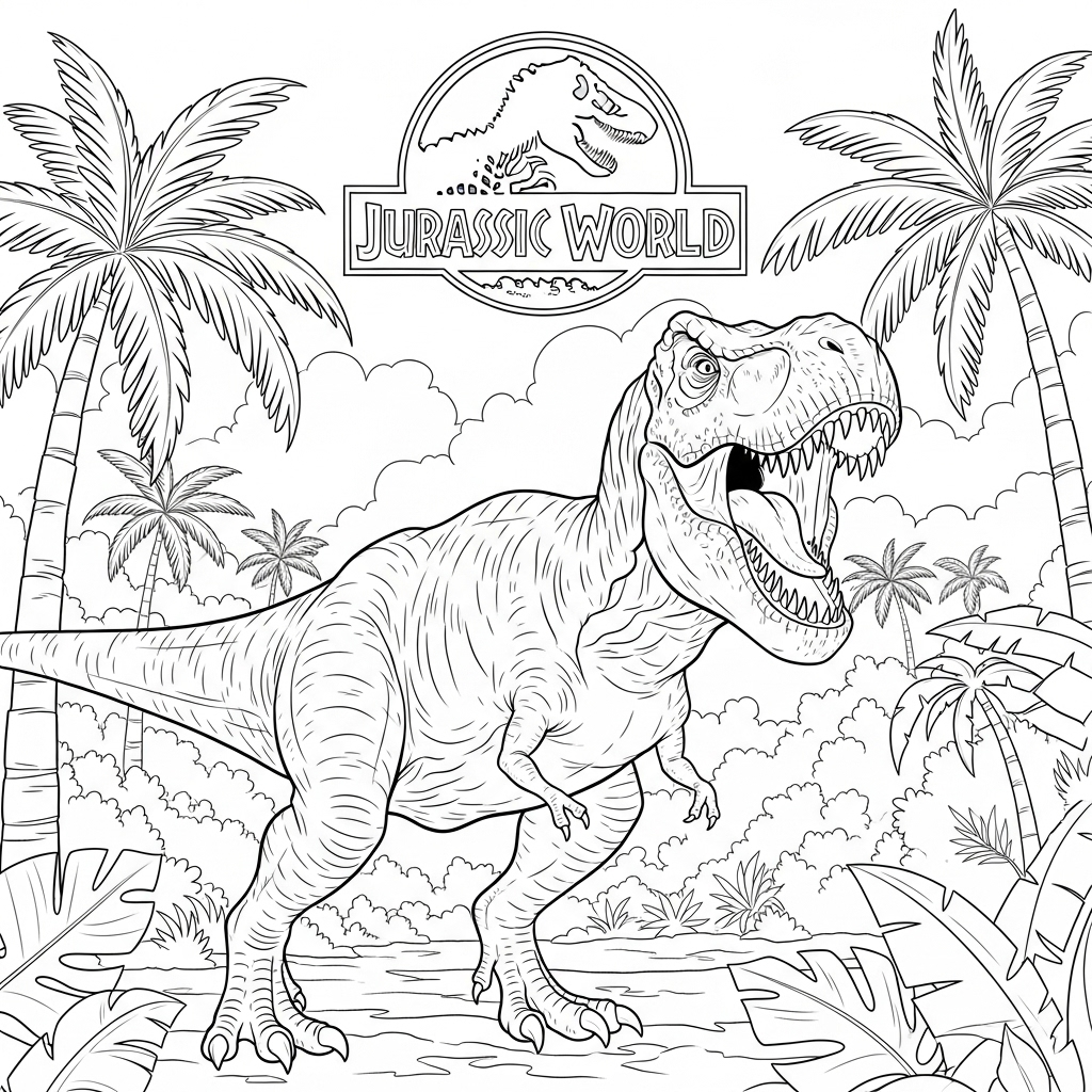 Tranh tô màu Jurassic World