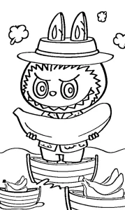 coloriage Labubu et decoupage a imprimer gratuit