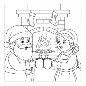 coloriage Pere Noël updated à imprimer pdf gratuit