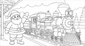 coloriage Pere Noël updated à imprimer gratuitement