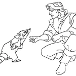 coloriage Pocahontas et decoupage a imprimer gratuit