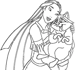 coloriage Pocahontas pour enfants à télécharger