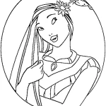 coloriage Pocahontas gratuit pour enfants