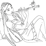 coloriage Pocahontas à imprimer pdf gratuit