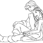 coloriage Pocahontas et découpage à imprimer