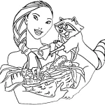 coloriage Pocahontas pour enfants a imprimer