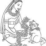 coloriage Pocahontas gratuit a imprimer
