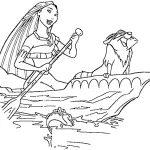 coloriage Pocahontas pour bebe a imprimer