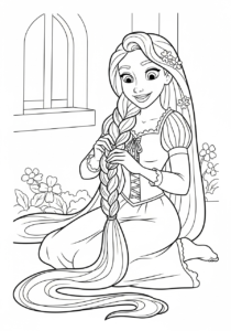 coloriage Raiponce update à imprimer pour enfant de 10 ans