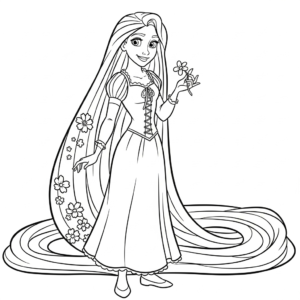 coloriage Raiponce update a telecharger