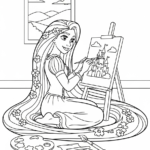 coloriage Raiponce update à imprimer kawaii