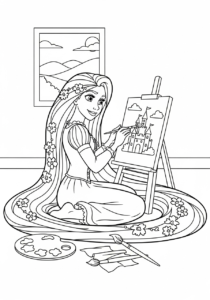 coloriage Raiponce update à imprimer kawaii
