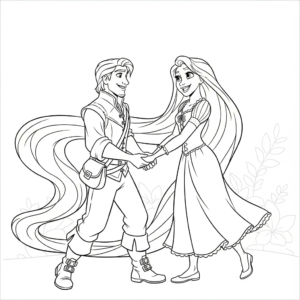 coloriage Raiponce update et découpage à imprimer