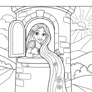 coloriage Raiponce update à imprimer a4