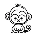 coloriage Singe à imprimer pour enfant de 3 ans