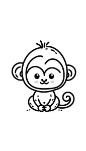 coloriage Singe à imprimer pour enfant de 3 ans